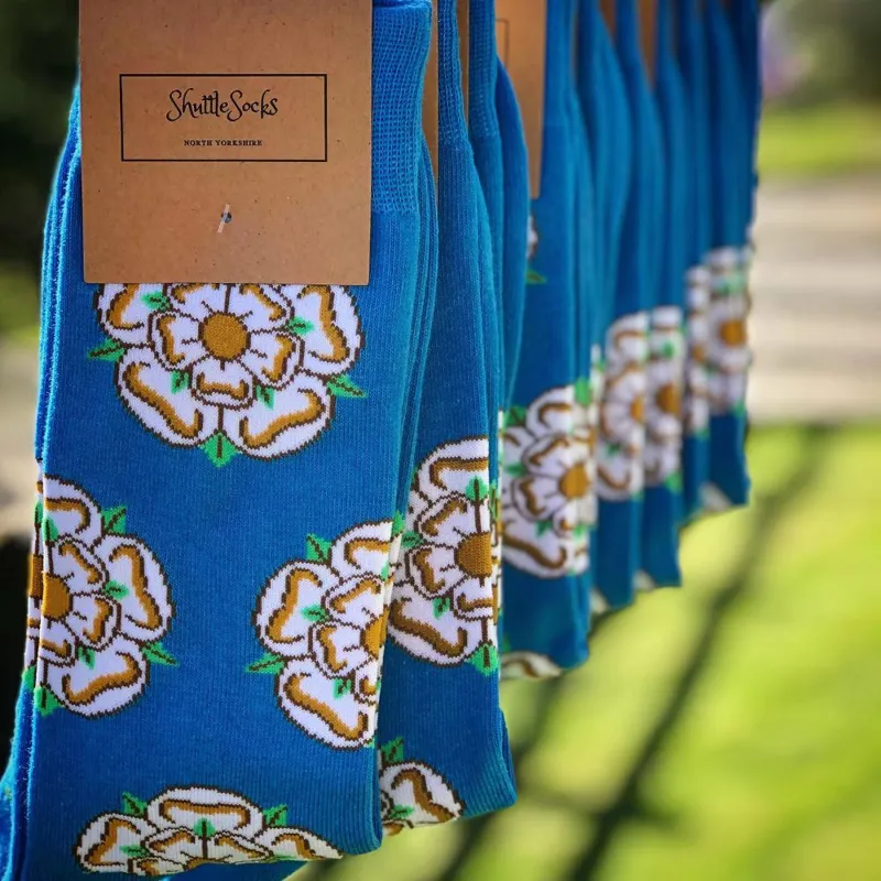 ShuttleSocks Adult Yorkshire Rose Socks - Blue-1